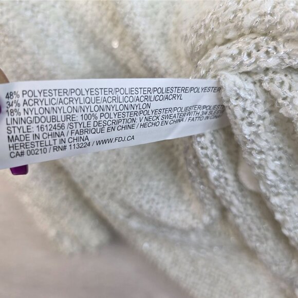 FDJ French Dressing Sequined Tunic XS White Sparkle NYE Dainty Fairy y2k New - Picture 10 of 14